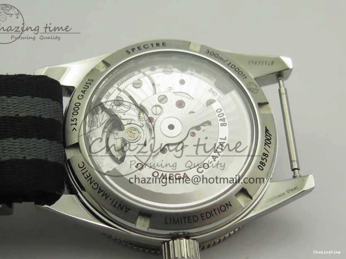 0228 Seamaster 300 Master Spectre SS MKS Best Edition Black Dial On Nylon Strap A SunProtective 8083